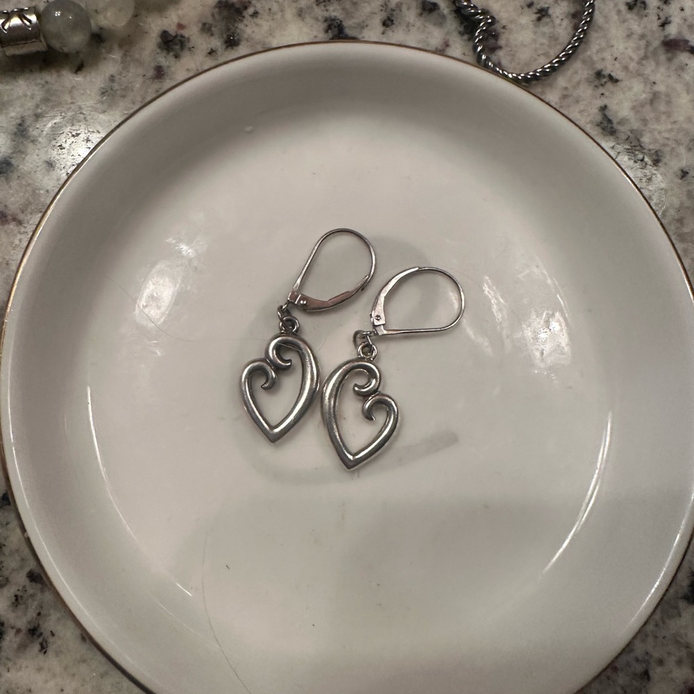 James Avery Silver Heart Dangle Earrings